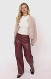 Burgundy Faux Leather Pants