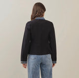 Black Denim Trim Jacket
