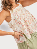 Cream Multi Pintuck Lace trim Top