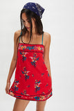 Free People Bali Take Me With You Mini Red Pattern