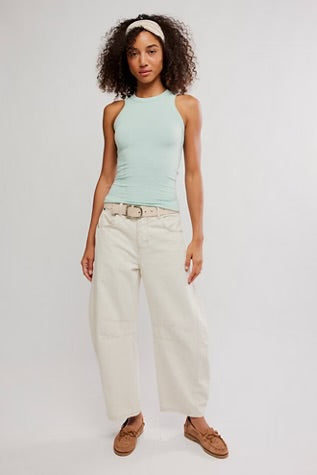 Free People So Soft Seamless Modal Tank Cameo Green