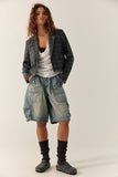 Free People Academia Blazer Charcoal