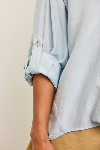 Ice Blue Knotted Top