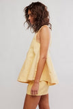 Free People Cassius Denim Set Appricot Gelato