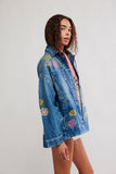 Free People Madison Embroidered Denim City Jacket
