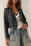 Free People Academia Blazer Charcoal