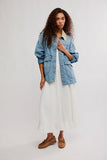 Free People Lemon Denim Jacket Berry Blues