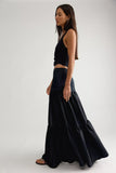 Free People Juliette Satin Maxi Black