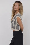 Navy Cream Cable Knit Sweater Vest