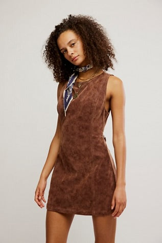 Free People Atlas Suede Mini Chicory Coffee
