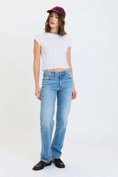 DAZE Rebel Mid Rise Slim Straight On Repeat
