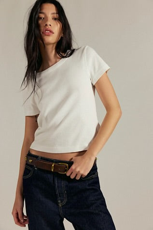 Free People Atlas Crew Tee Clean Ivory