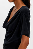 Free People Waterfall Cowl Top Black