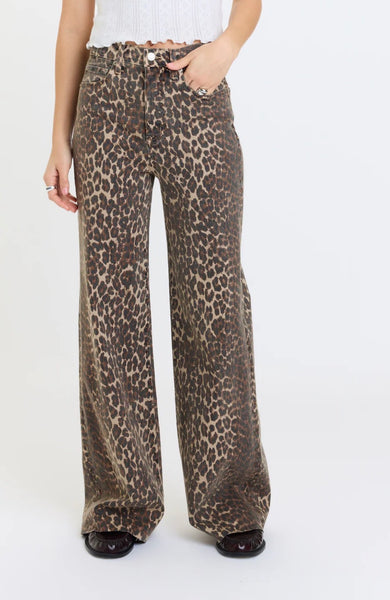 DAZE Far Out High Rise Wide Leg Cool Cat