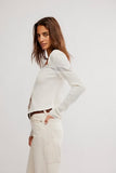 Free People Lets Party Cardi Clean Ivory