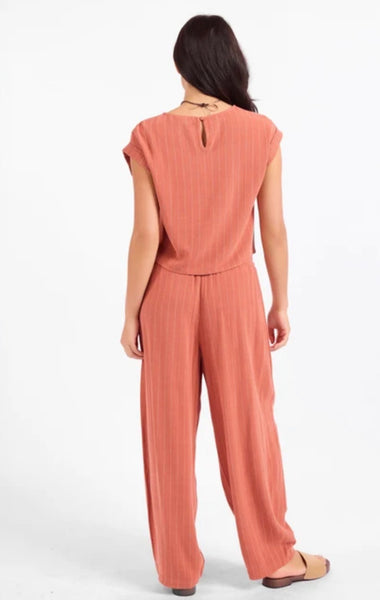 Mahogany/White Stripe Pants