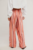 Free People Days End Solar Linen Stripe Soft Coral Combo