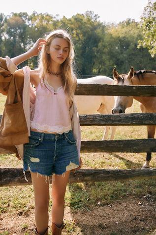 Free People Now or Never Denim Short Sunsational