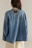 Free People Lemon Denim Jacket Berry Blues