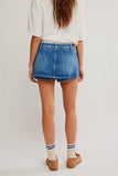 Free People Galivanting Skort Blue Rebel