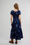 Free People Complete Me Midi Dress Navy Combo