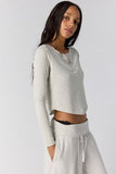 Free People Dream State Henley Top Heather Grey