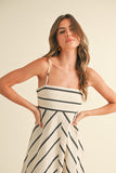 Cream Striped Maxi Dress