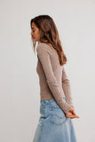 Free People Brunch Girl Zip Up Dusted Cocoa