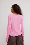 Free People Nova Tee LS Pink Carnation