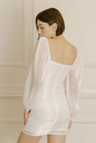 White Satin Bow Mini Dress