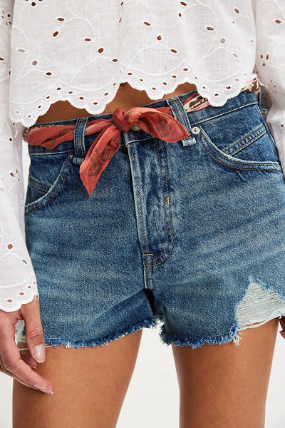 Free People Now or Never Denim Short Sunsational