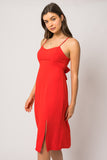 Tomato Back Tie Midi Dress