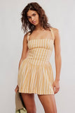 Free people Laurel Plaid Mini Dress Natural Combo