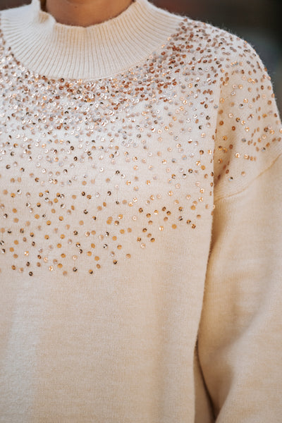 Cream Stardust Sweater