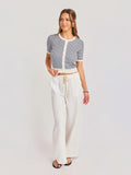 Ivory Navy Mavi Stripe Cardigan