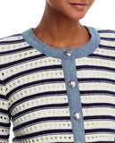 Steve Madden Casette Sweater Cardigan Ivory Stripe