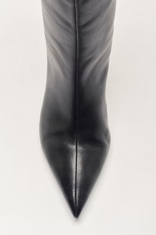 Free People Kiki Kitten Heel Boot Black Leather