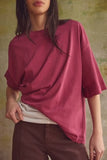Free People Perfect Oversized Tee Glass Roses