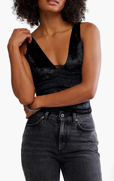 Free People Bed of Roses Cami Black