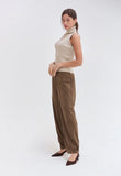 Oatmeal Turtle Neck Sleeveless Top