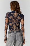 Free People Jessa Long Sleeve Navy Combo