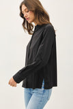 Black Silky Collared Shirt