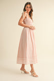 Pink Stripe Midi Dress