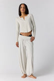 Free People Dream State Henley Top Heather Grey