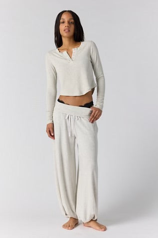 Free People Dream State Henley Top Heather Grey