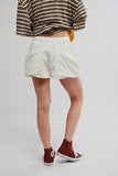 Free People Good Fortune Solid Cotton Linen Shorts Sugar Swizzle