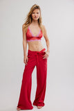 Free People Staycation Lounge Pant Deep Cherry