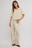 Free People Chamber Laid Back Pull on Pants Summer Sand