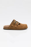 Free People Shoreditch Buckle Mule Camel Suede