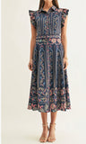 Navy Multi Shirt Midi Dress